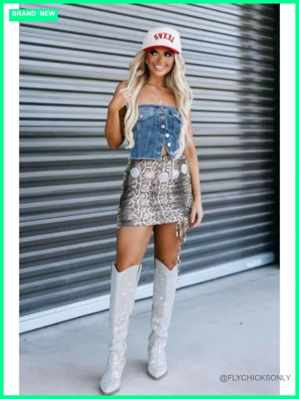 Rhinestone Over the Knee Cowboy Boots Pointed Toe Chunky Heel Western